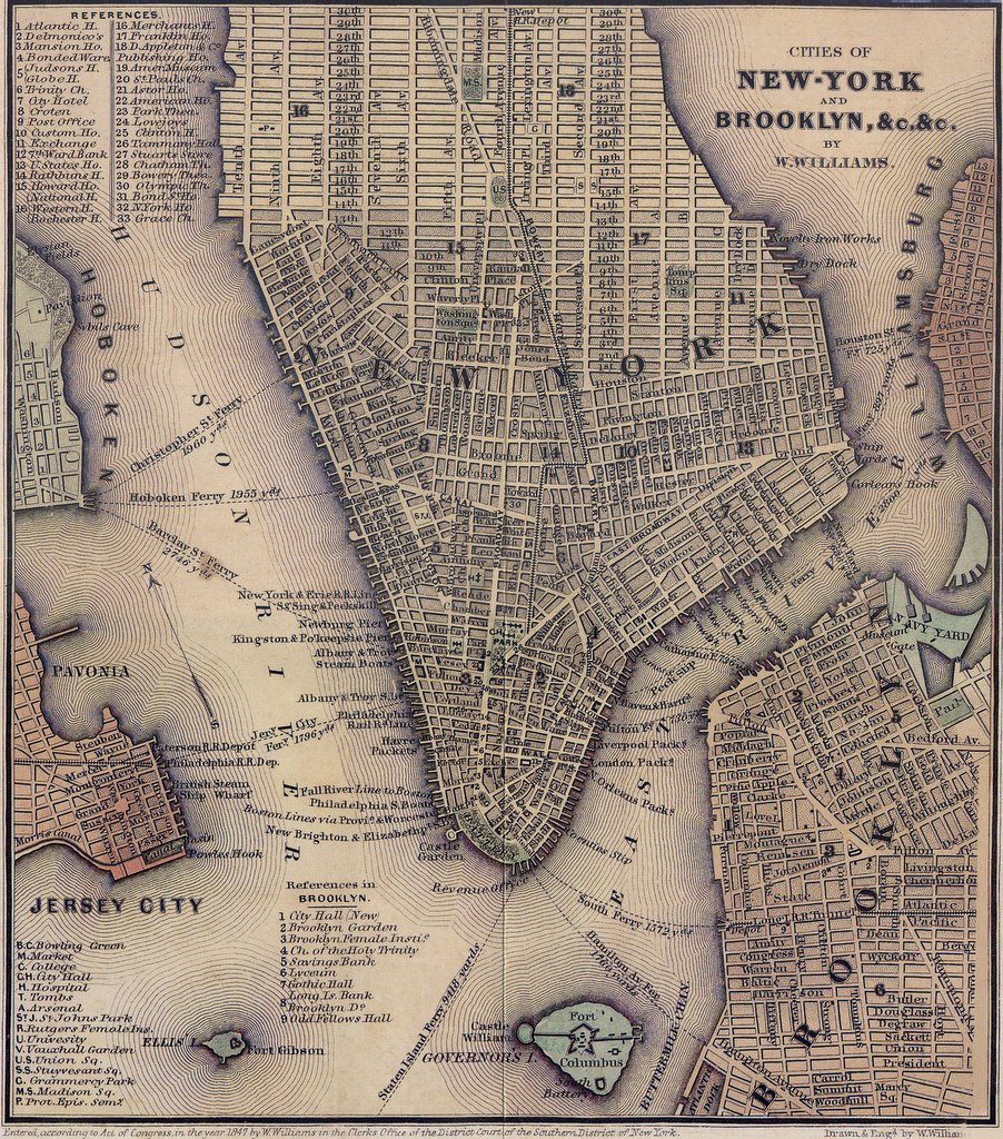 1847 Lower Manhattan Map 722579 